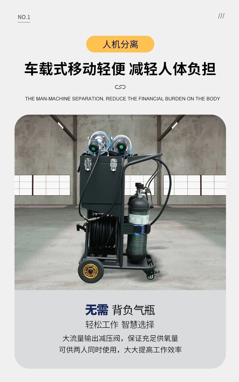 品質(zhì)升級(jí) | HG-CHZK2、A 6.8L兩瓶高壓送風(fēng)式長(zhǎng)管呼吸器，為安全、舒適而生